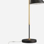 Ultima Table Lamp, Brass structure & Oval base with leather fragments