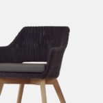 Asian Fusion Noir Rattan Unique Armchair