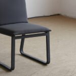 Normani Designers Piece Chair, Dark Charcoal Satin cotton cushion