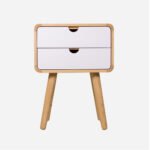 Exilot Solid Wood Nightstand, Modern Bedside Table